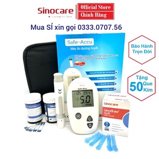 Máy đo đường huyết Safe Accu Sinocare SIÊU RẺ, chất lượng Đức, tặng 50 que thử và 50 kim lấy máu
