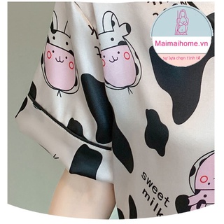ĐỒ NGỦ BỘ BÒ SỮA LỤA SATIN [MAIMAIHOME]