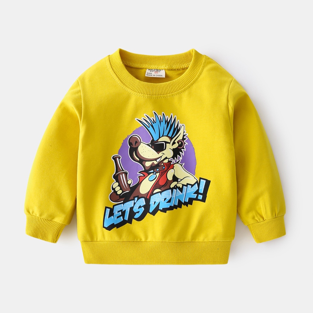 Áo Thun Dài Tay Phong Cách Hàn Quốc Thời Trang Thu Đông Mới Cho Bé Trai Và Gái