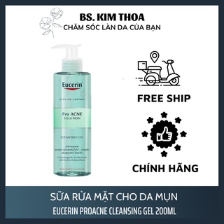 [CHÍNH HÃNG] Sữa rửa mặt da dầu Eucerin ProAcne Cleansing Gel 200ml