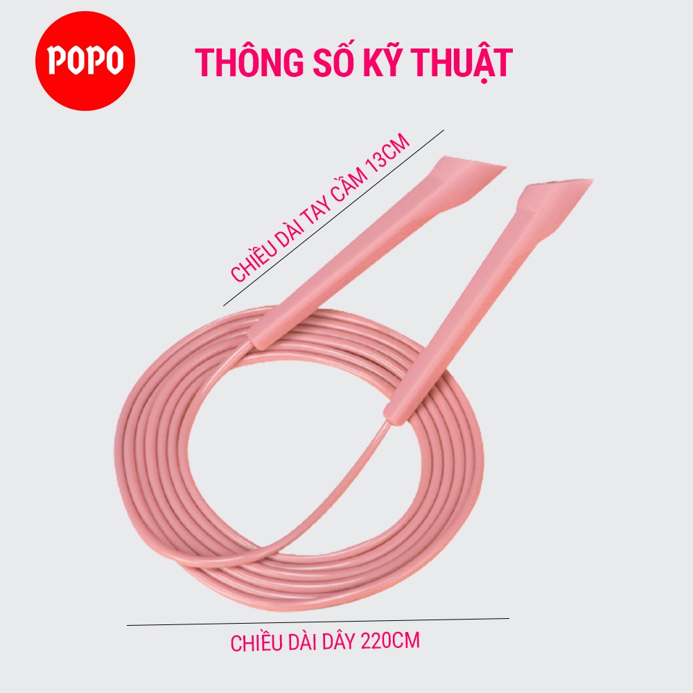 Dây nhảy tốc độ POPO dây nhảy dây tập gym hỗ trợ giảm cân Chất liệu PVC cao cấp giành cho trẻ em và người lớn TS41