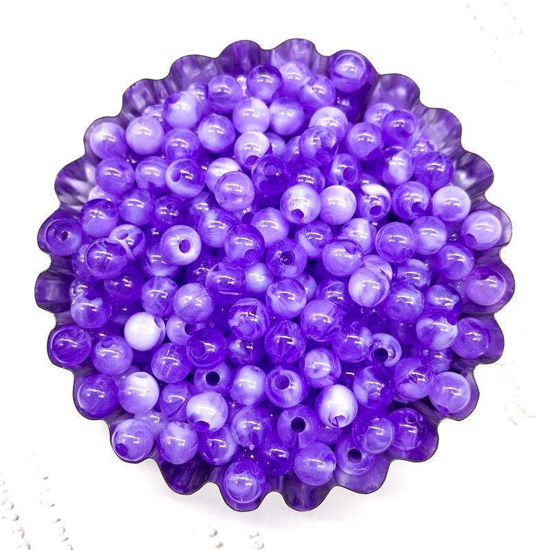 Hạt Xâu Làm Trang Sức Hai Màu Sắc Bằng Acrylic 6mm/8mm/10mm DIY