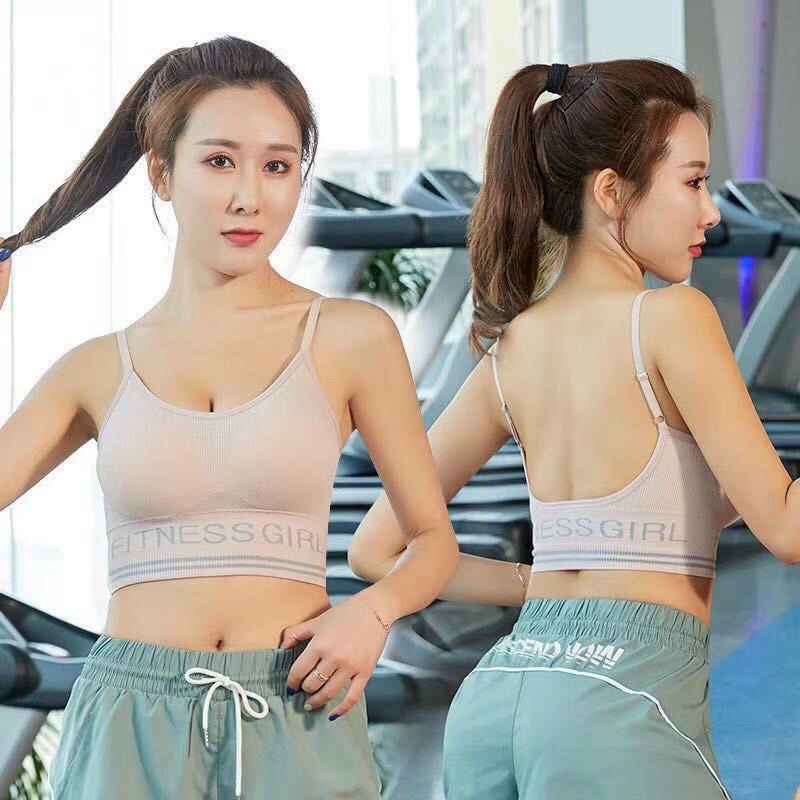Áo Bra 2 Dây Viền Chữ Tập Gym Cho Nữ Thoáng Mát Thấm Hút Mồ Hôi DAN L&amp;U 8096