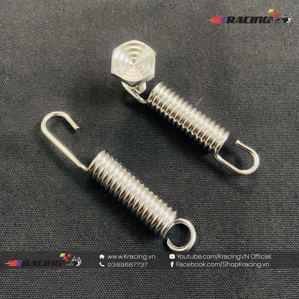 COMBO LÒ XO INOX CHỐNG NGHIÊNG, CHỐNG ĐỨNG KÈM ỐC CHÂN CHỐNG CHO YAMAHA/HONDA  123