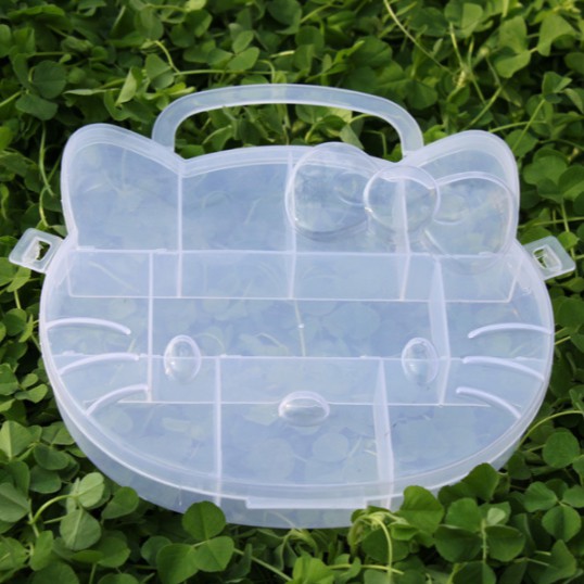 CLEAR Hộp Nhựa Đựng Trang Sức Hình Hello Kitty