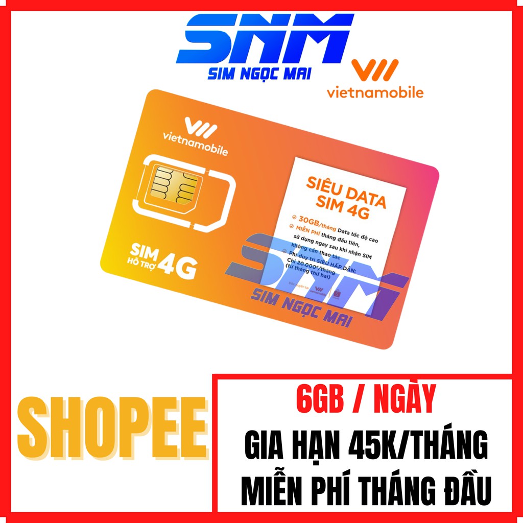 Siêu Thánh Sim Vietnamobile Miễn Phí Tháng Đầu 150Gb Tặng Tài Khoản Chính 60.000đ - Sim Trọn Đời - Sim Ngọc Mai