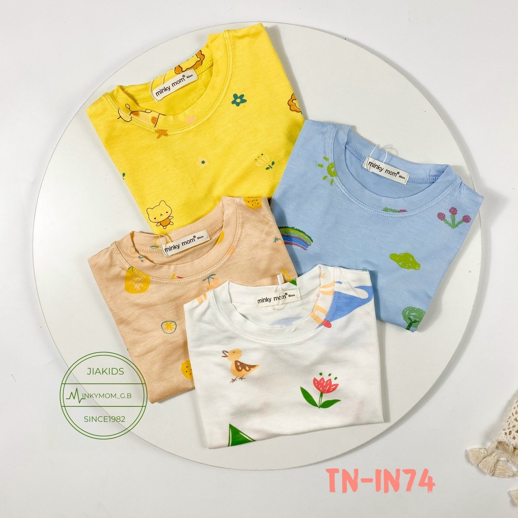 [Mã SKAMFSW175 giảm 10K đơn 50K] Bộ Cộc Tay THUN LẠNH MINKY MOM In Hình Toàn Thân Dễ Thương Cho Bé TN-IN74