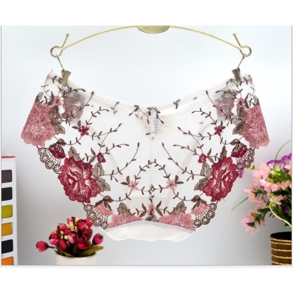 Quần lót ren trùm mông thêu hoa gợi cảm, quyến rũ -ĐƯỢC CHỌN MÀU