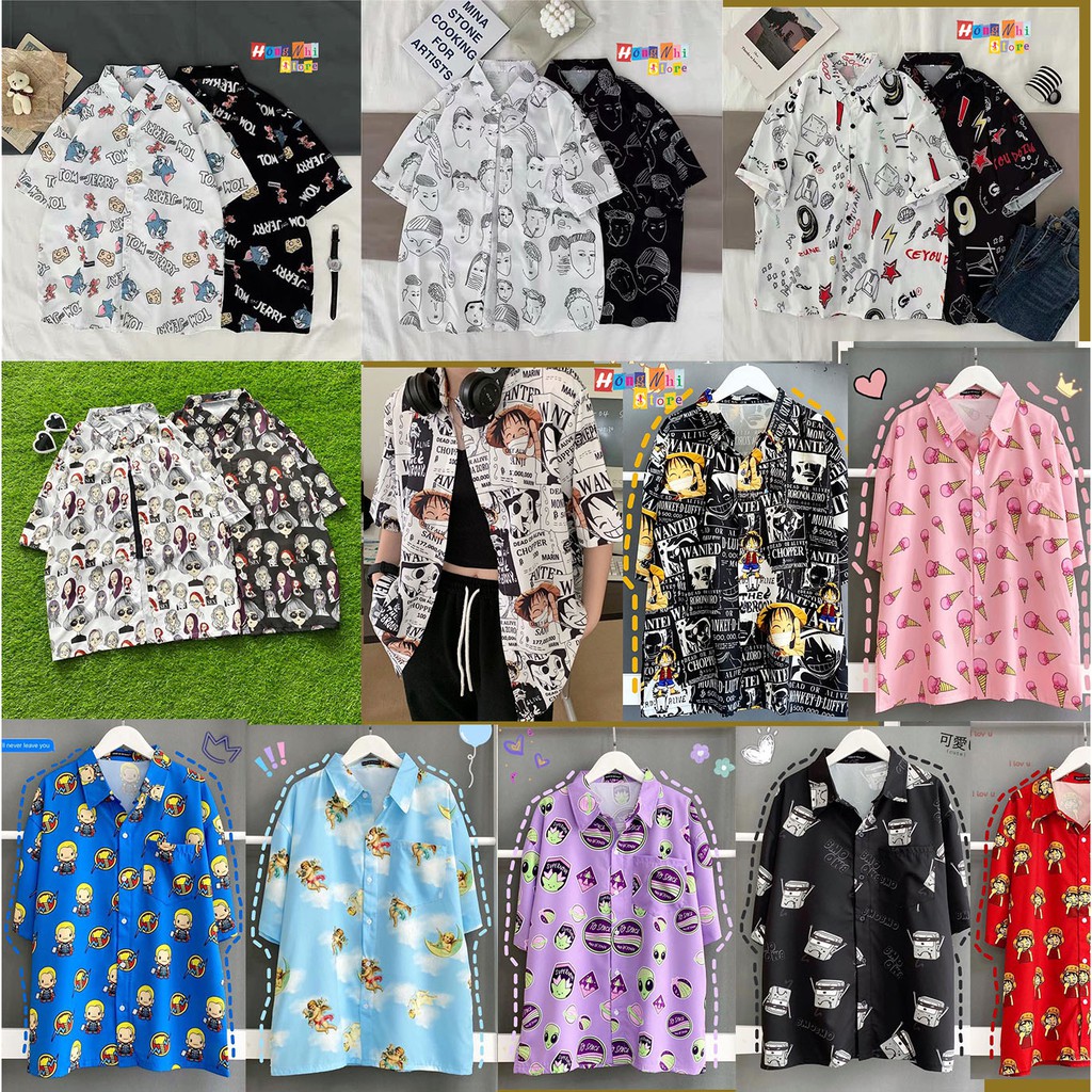 Áo Sơ Mi Hoạ Tiết Tay Lỡ Dáng Rộng, Sơ Mi Đi Biển, Sơ Mi Tay Lửng Mẫu Mới Unisex - MM