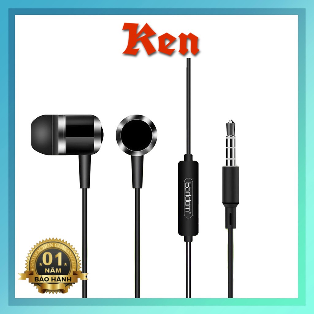 Tai Nghe Có Dây Earldom E28, Jack 3.5mm, Âm Thanh Đỉnh, Bass Hay, Dành Cho Samsung, Oppo, Xiaomi, Iphone