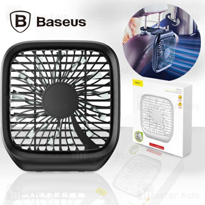 Quạt xếp đa năng gắn lưng ghế trên ô tô thương hiệu Baseus CXZD-01 Công suất 3.6 W, chân cổng USB
