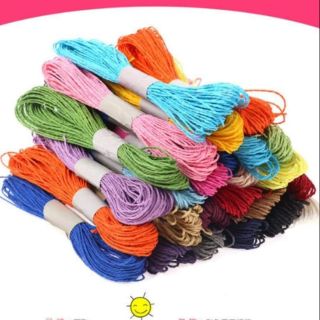 Dây bố giấy 2mm có quấn dây kim tuyến, nhiều màu - Dây treo dùng trong handmade, làm mẹt dây mây,....