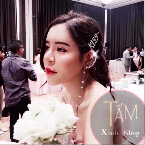 Kẹp mái gắn chữ đính đá cao cấp, hot girl sang chảnh - KM_CHU