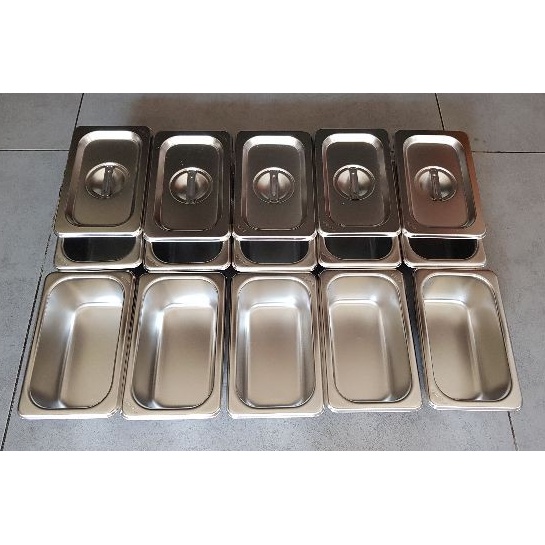 Khay topping đựng thạch inox GN 1/9 có nắp - Zuhi Dụng cụ bếp