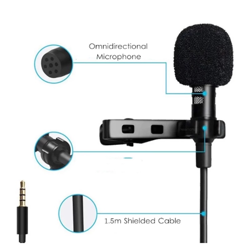 Micro Mini 1.5m Có Dây KẹP Cho ĐiệN ThoạI Laptop