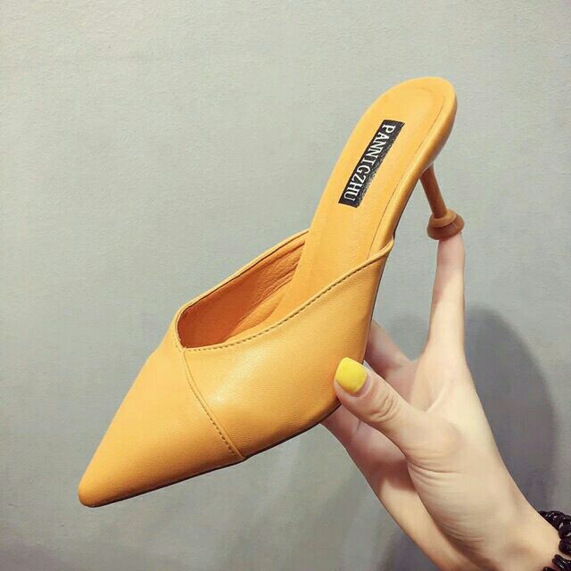 Sẵn giày trắng cao gót da pu , cao 7cm ,site 34-39, 3 màu : trắng,  vàng  Hồng