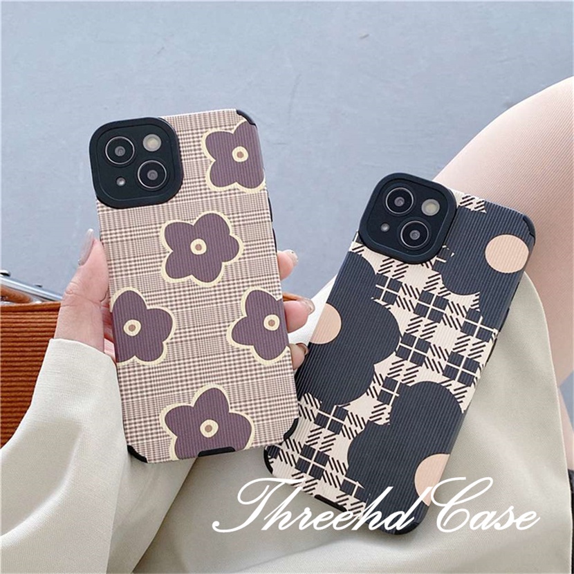 Ốp Điện Thoại Dẻo Họa Tiết Hoa / Kẻ Sọc Thời Trang Chống Rơi Cho iPhone 13 12 11 Pro Max iPhone 7 8 Plus SE 2020 X XR Xs Max