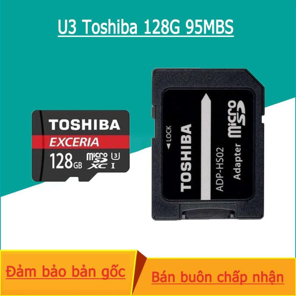 Toshiba 128GB Thẻ nhớ micro SDXC U3 Class 10 micro SD với Bộ điều hợp