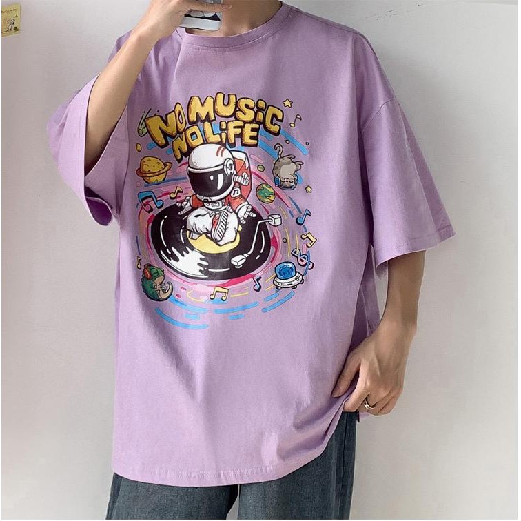 Áo Thun Unisex NOMUSIC Phông Nam Nữ Tay Lỡ phong cách Ulzzang. | BigBuy360 - bigbuy360.vn