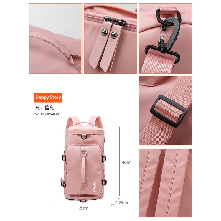 Ba lô du lịch/tập gym chống thấm nước phong cách Hàn Quốc