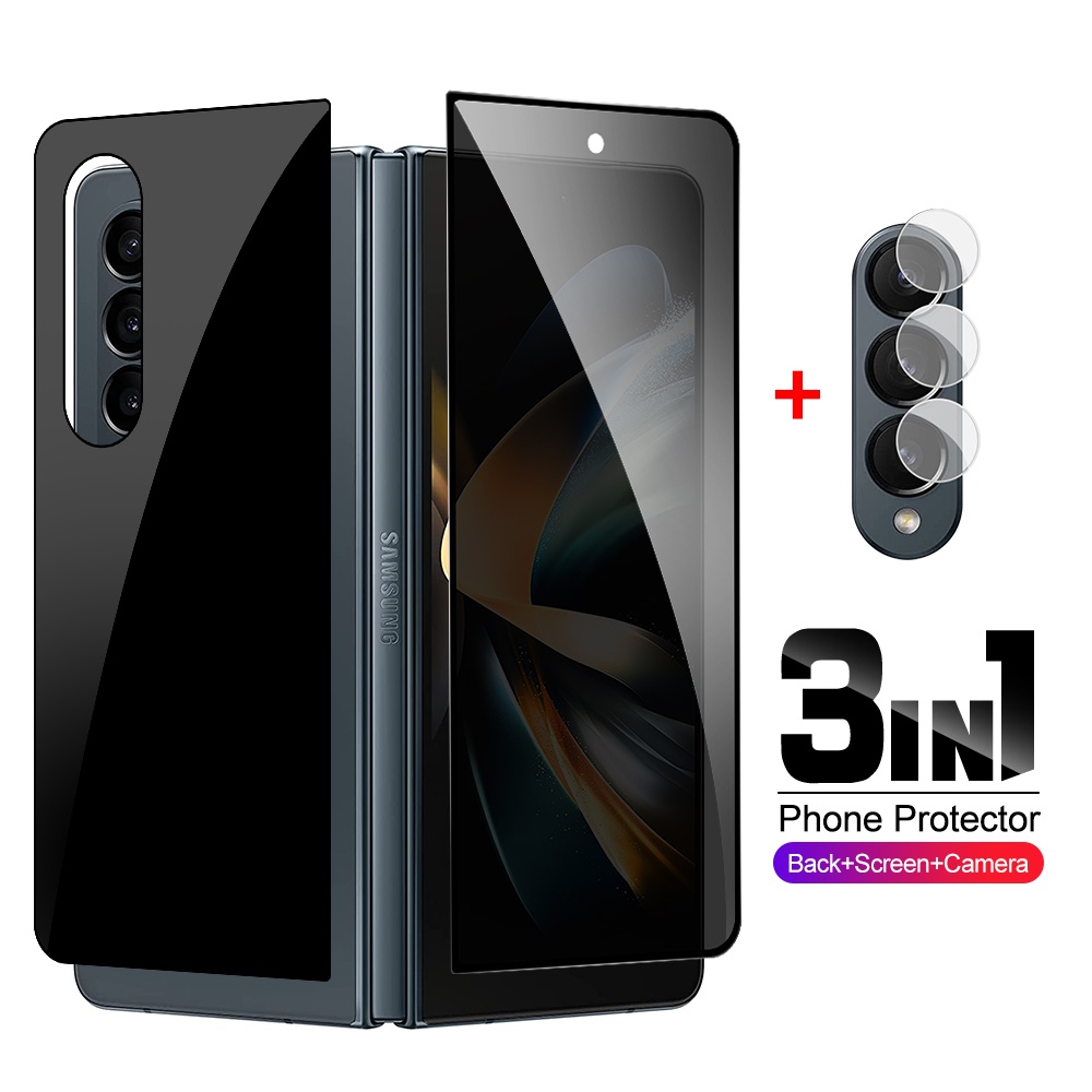 Kính Cường Lực 3 Trong 1 Bảo Vệ Màn Hình Máy Ảnh Màu Đen Cho Samsung Galaxy Z Fold4 5G Fold 4 Fold3 Z Fold3 Z Fold4