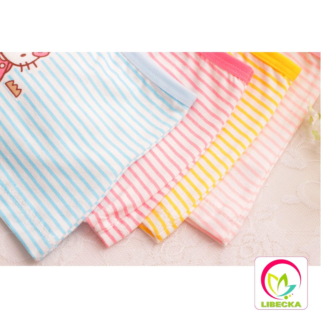 Quần chíp đùi cho bé gái hoạt hình mèo sọc siêu dễ thương siêu đẹp Cotton tự nhiên kháng khuẩn cao cấp LIBECKA QLTE01MS