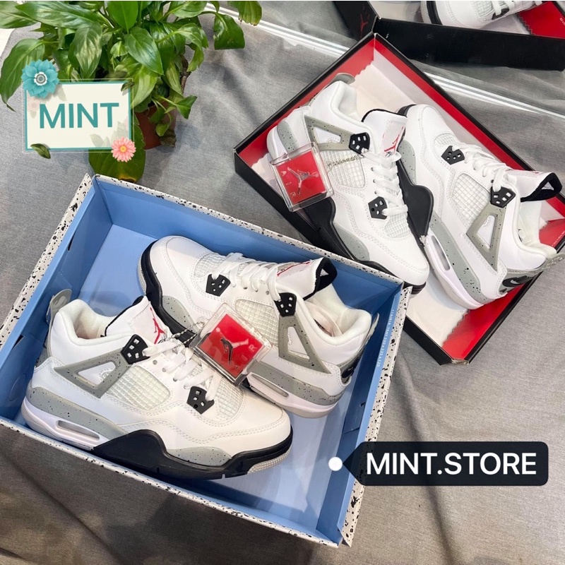 MINTSTORE Giày sneaker 4 đen trắng cổ mid