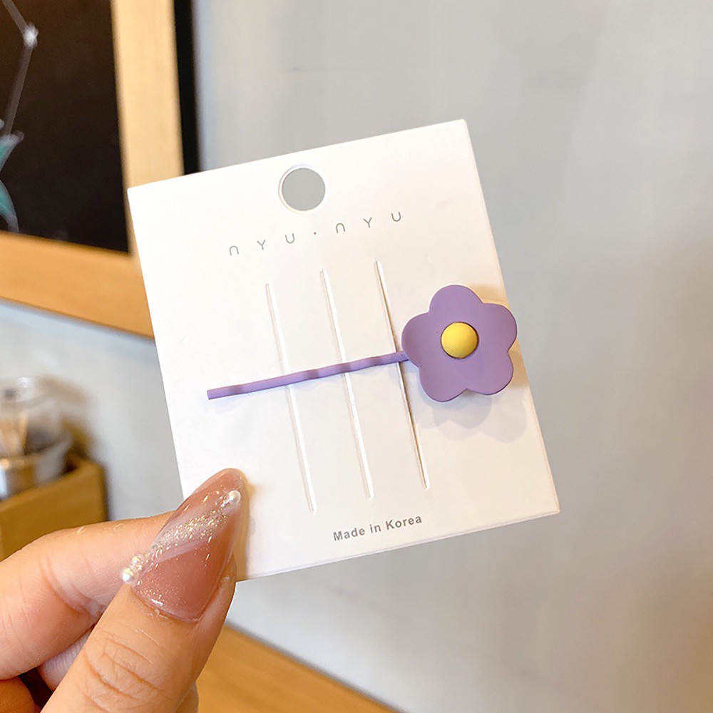 Kẹp Tóc Bằng Sắt Hình Hoa Nhiều Màu Dễ Thương Cho Nữ