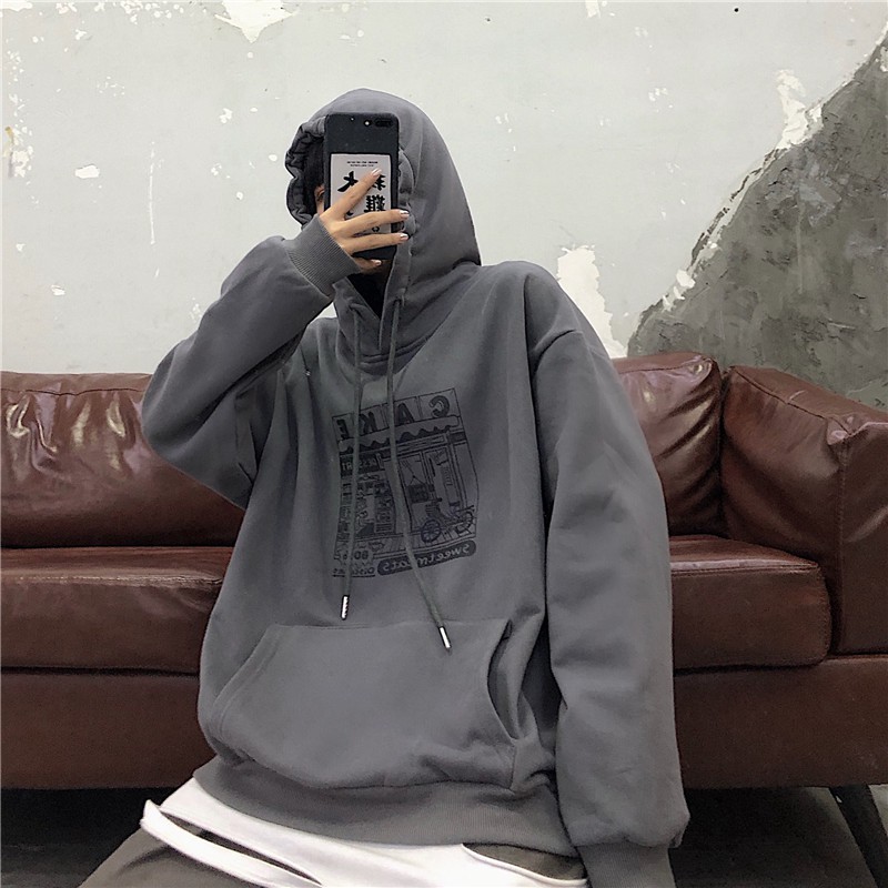 Áo hoodie unisex nữ form rộng dài, hoodie nữ unisex form rộng màu đen be có mũ thời trang - UNA04 | BigBuy360 - bigbuy360.vn