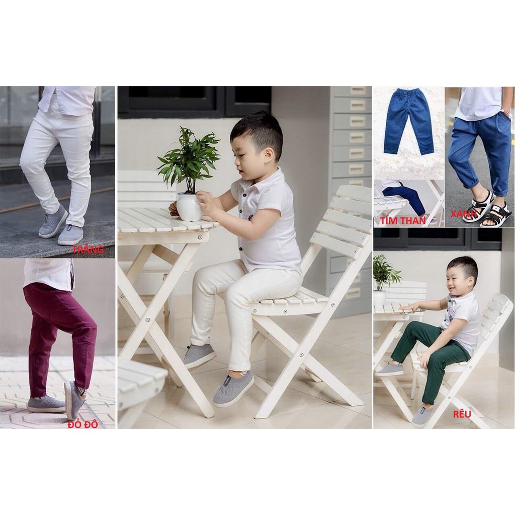 Quần kaki bé trai, bé gái mẫu mới size từ 12- 33 kg