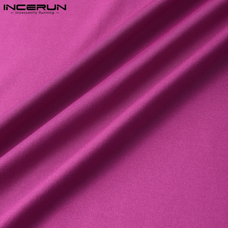 Áo kiểu INCERUN thiết kế lệch một bên vai màu trơn gợi cảm thời trang dành cho nam