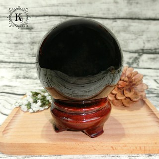 Quả cầu phong thuỷ mã đá huyền đen 08 cm