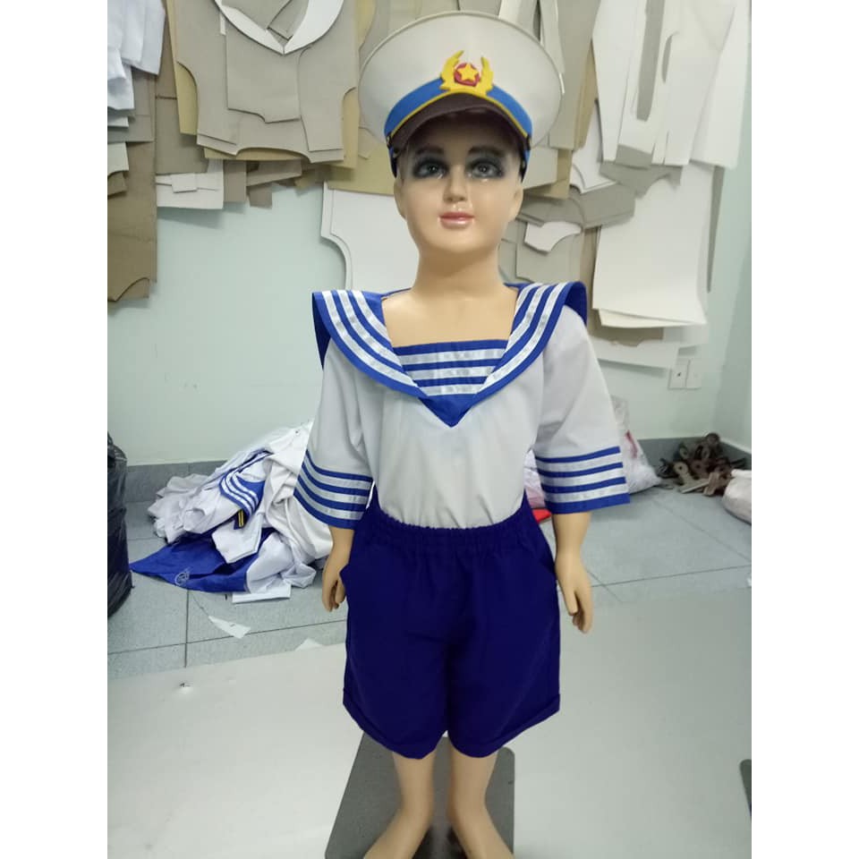 Bộ quần áo hải quân trẻ em kèm nón