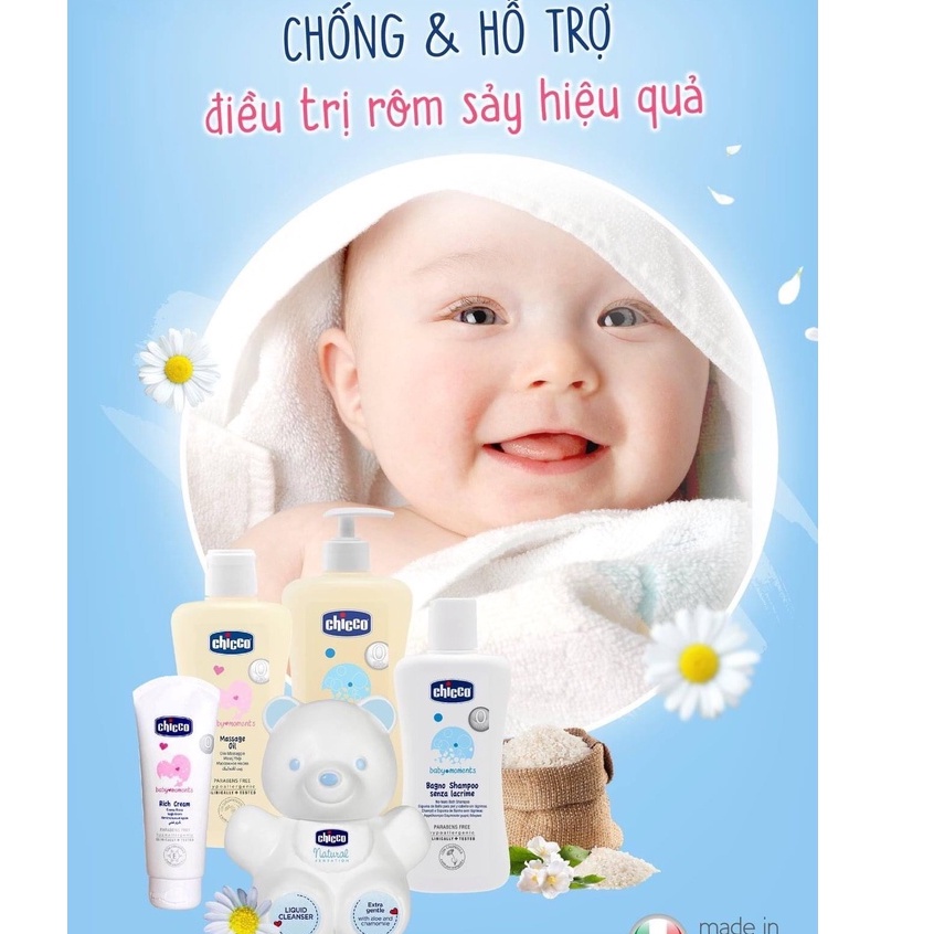 Sữa tắm dưỡng da,kem, sữa dưỡng Chicco thể chiết xuất hạnh nhân giúp mềm mịn và cấp ẩm cho da bé  0m+ nhập khẩu từ Ý