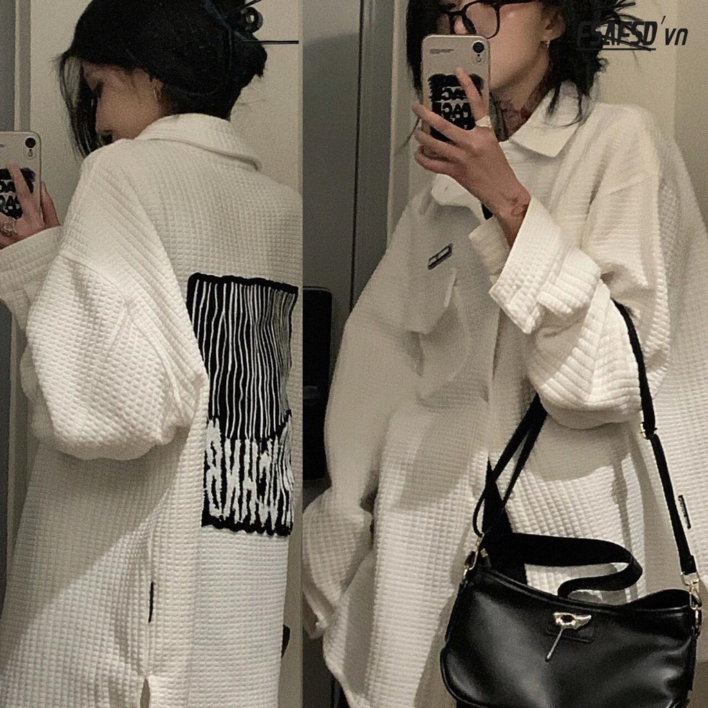 Áo Khoác Nữ Phong Cách Retro Mỹ Cá Tính