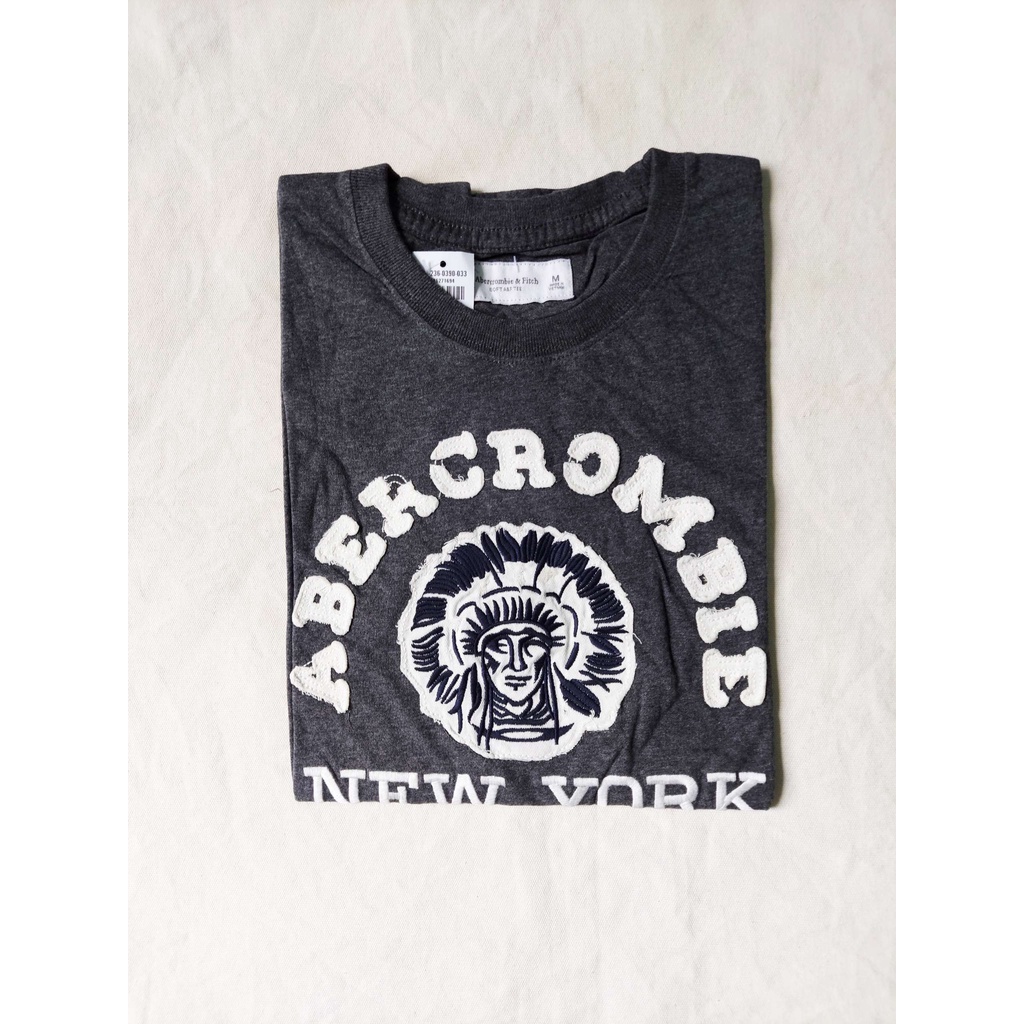 Áo thun thổ dân Abercrombie Gray new