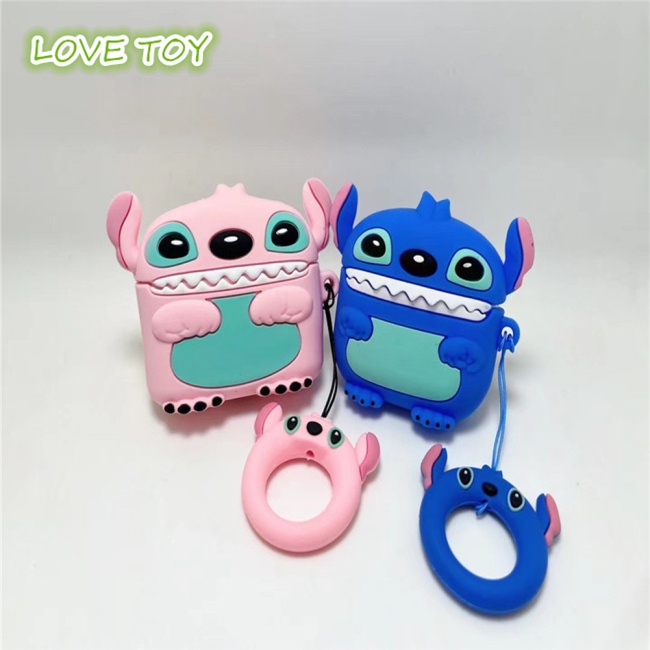 Vỏ Bảo Vệ Hộp Sạc Tai Nghe Bluetooth Bằng Silicon Hình Mickey Minnie Stitch