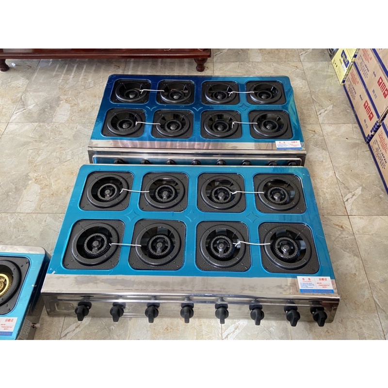 Bếp Mỳ Cay 8 lò 8 cửa - Bếp bánh xèo 8 lò - bếp 8 lò inox