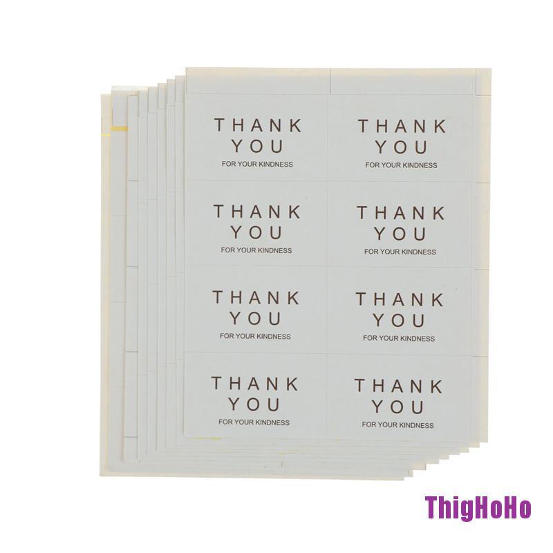 Set 10 Tờ 80 / 10 Tờ Nhãn Dán In Chữ Thank You For Your Kindness Dùng Trang Trí Hộp Quà Tặng