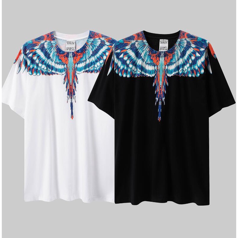 Áo Thun Đen Tay Ngắn In Hình Đôi Cánh Thời Trang Cho Nam