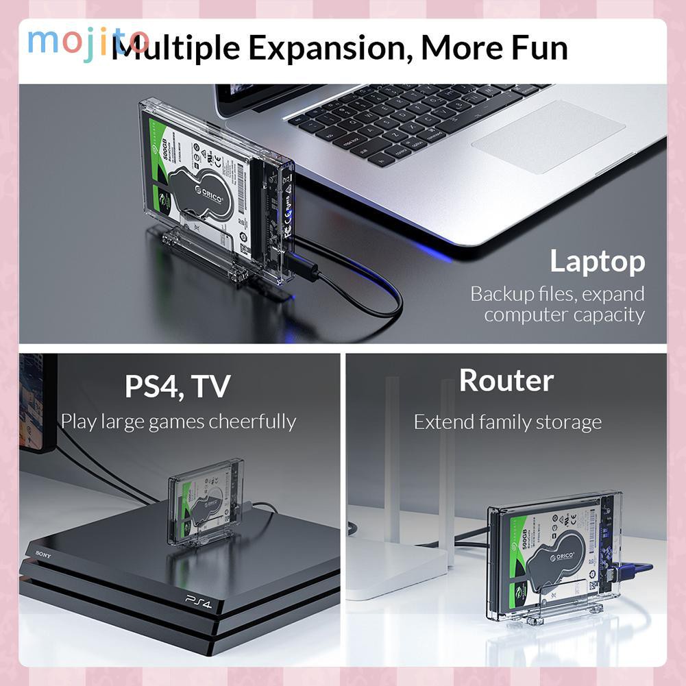 MOJITO ORICO HDD Case USB 3.1 Type C to 2.5 SATA Hard Disk SSD External Enclosure