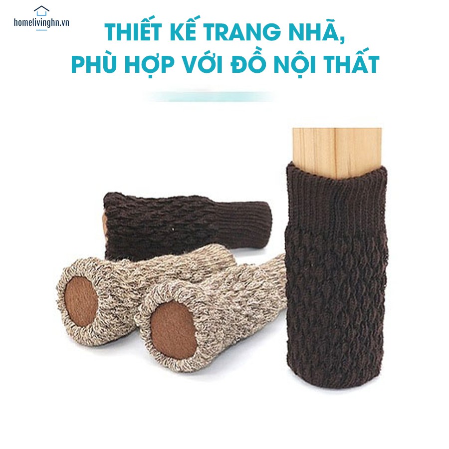 Miếng vải len bọc chân bàn ghế chống ồn, trơn trượt, trầy xước sàn nhà - Vớ bọc chân bàn ghế
