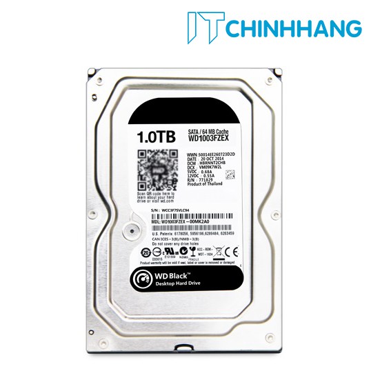 Ổ cứng gắn trong HDD WD 1Tb Black SATA3 - 7200 rpm - 2 Nhân - 64MB cache - HÀNG CHÍNH THỨC