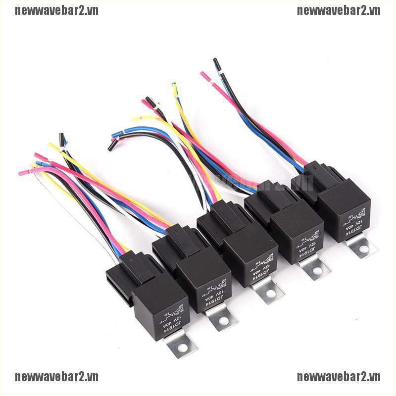 Set 2 Rơ Le 12v 5pin 40a 12v 5pin Chuyên Dụng