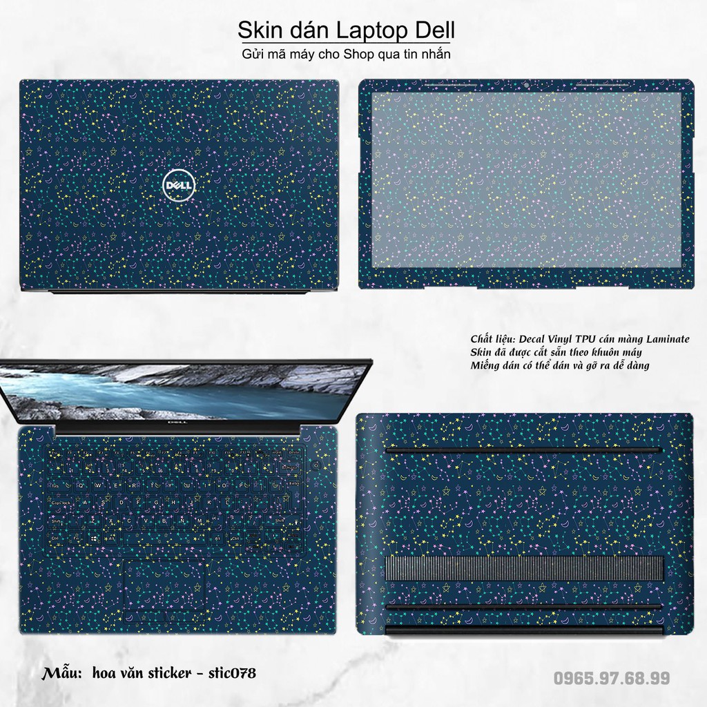 Skin dán Laptop Dell in hình Hoa văn sticker _nhiều mẫu 13 (inbox mã máy cho Shop)