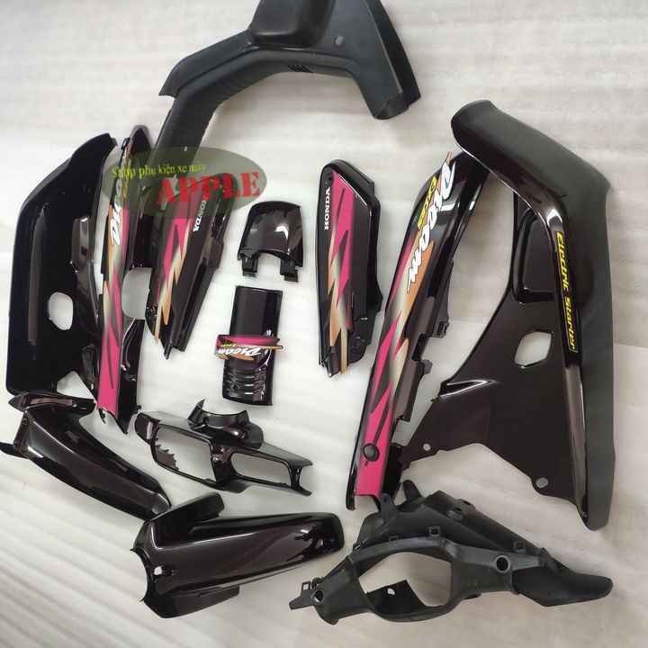 Dàn áo xe Dream 3 Màu Nho BỬNG TRẮNG  Bộ nhựa ABS nguyên sinh xe Dream lùn, Dream Exces