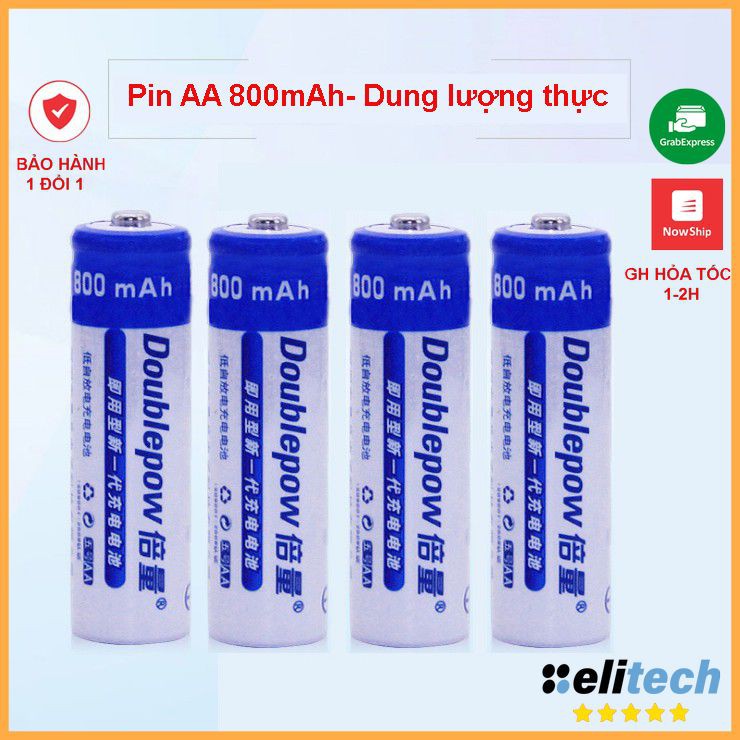 Hộp 8 viên pin tiểu AA 800mAh sạc lại DoublePow (chính hãng) + Sạc DoublePow DP-U82