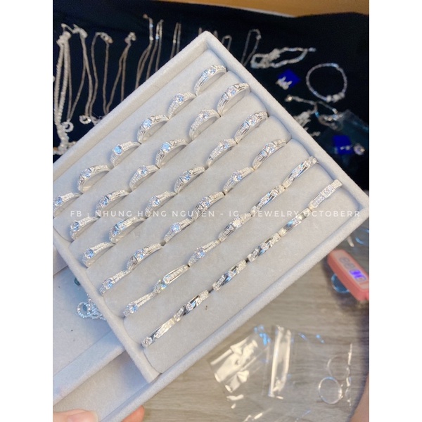 Nhẫn đôi bạc ta nguyên chất MS676