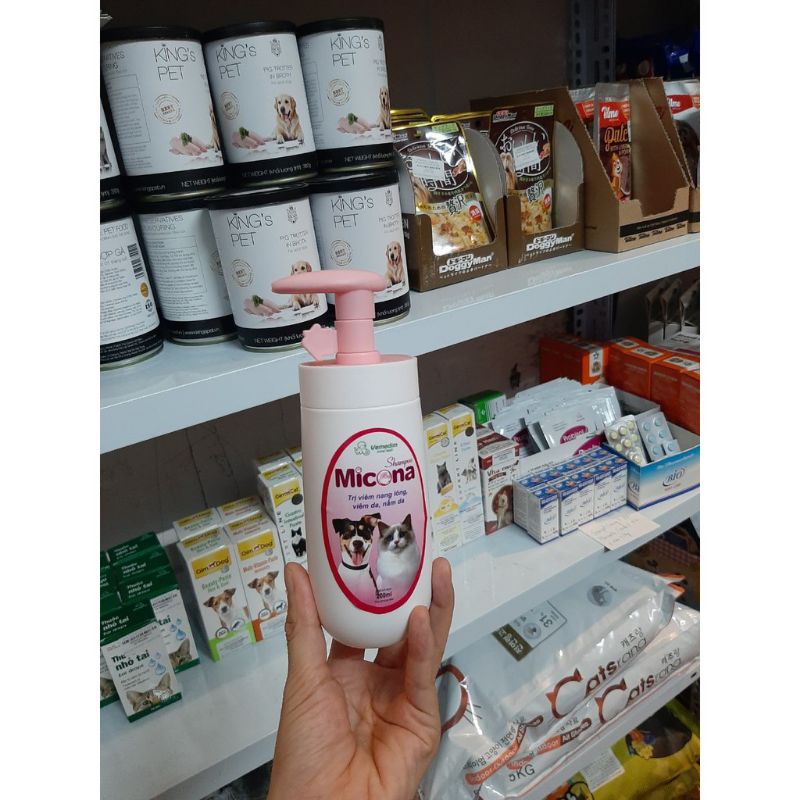 Sữa Tắm MICONA SHAMPOO Đặc Trị Viêm Nang Lông Viêm Da Nấm Da Cho Chó mèo Vemedim 200ml