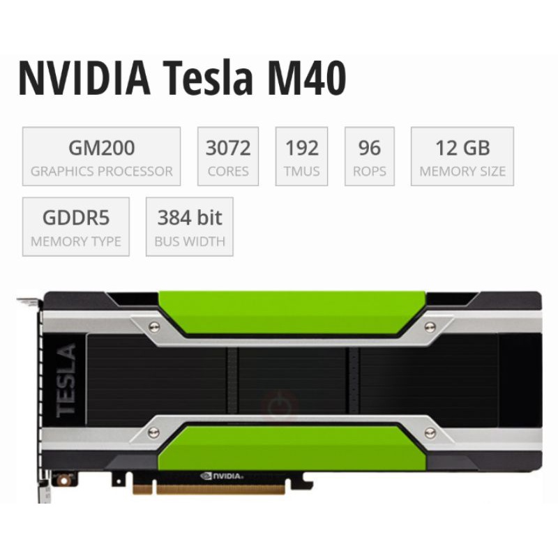 Card đồ họa Nvidia Tesla M40 12GB, M40 24GB, K80 24GB, K20X 6GB